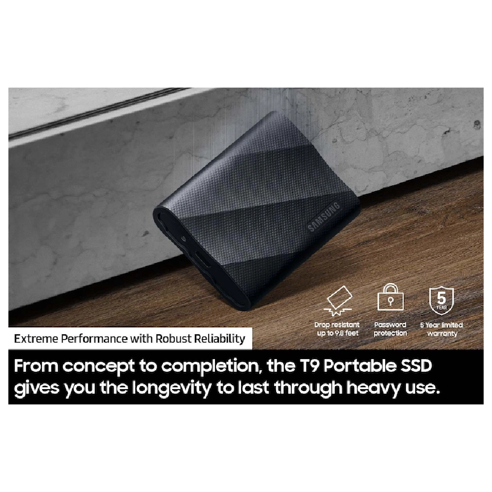 Samsung External SSD 4TB T9 (With USB 3.2) Black view 5